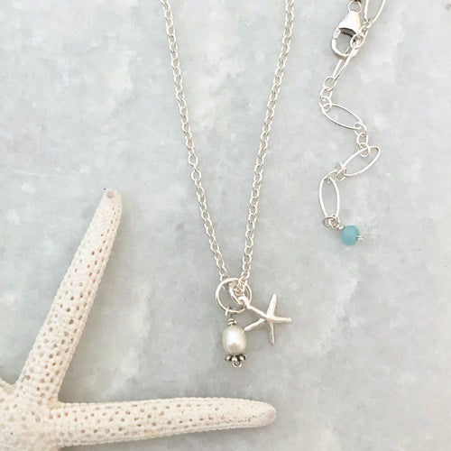 Sea Star Charm Necklace ~ silver