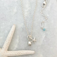 Sea Star Charm Necklace ~ silver