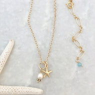 Sea Star Charm Necklace ~ gold