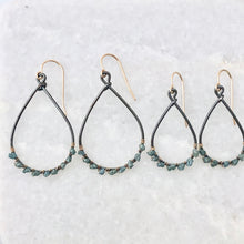 Kauai Blue Diamond Hoop Earrings ~ small