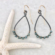 Kauai Blue Diamond Hoop Earrings ~ small
