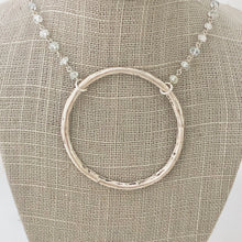 Large Organic Circle Necklace - Antique Silver
