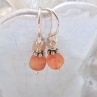 Tiny Embellished Carnelian Drops