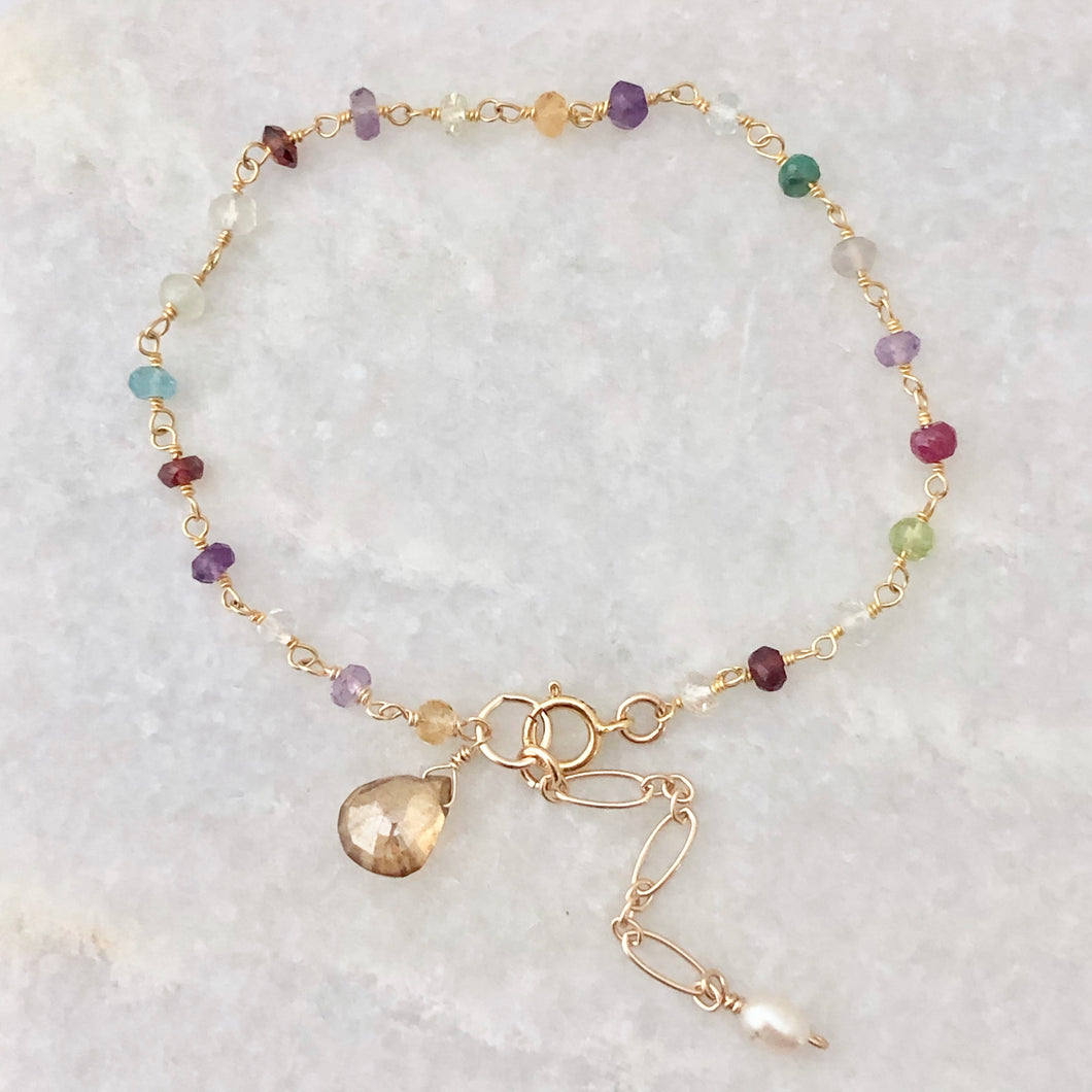 Dainty Multi Gemstone Bracelet