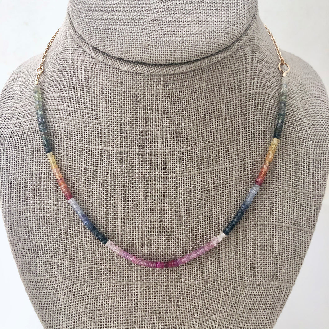 Phoenix Sapphire Rainbow Necklace ~ OOAK
