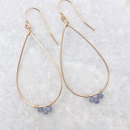 Tanzanite Teardrop Hoop Earrings - large