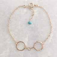 Hammered Horse Bit Bracelet - gold