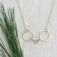 Hammered Horse Bit Necklace ~ gold