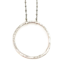 Large Organic Circle Necklace - Antique Silver